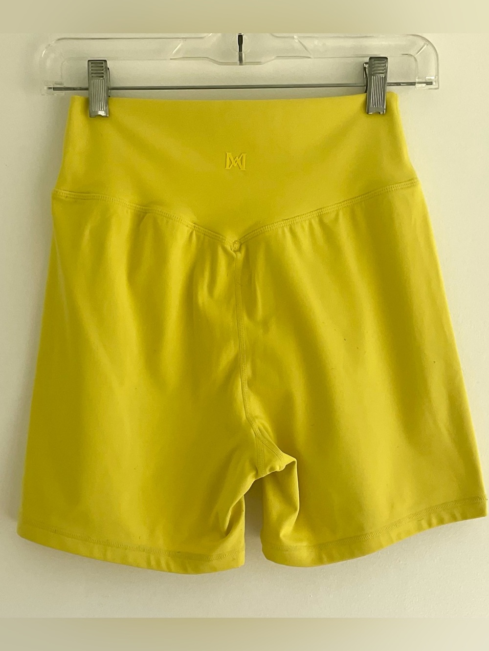 Meshki Yellow High-Waist Bike Shorts Size: L